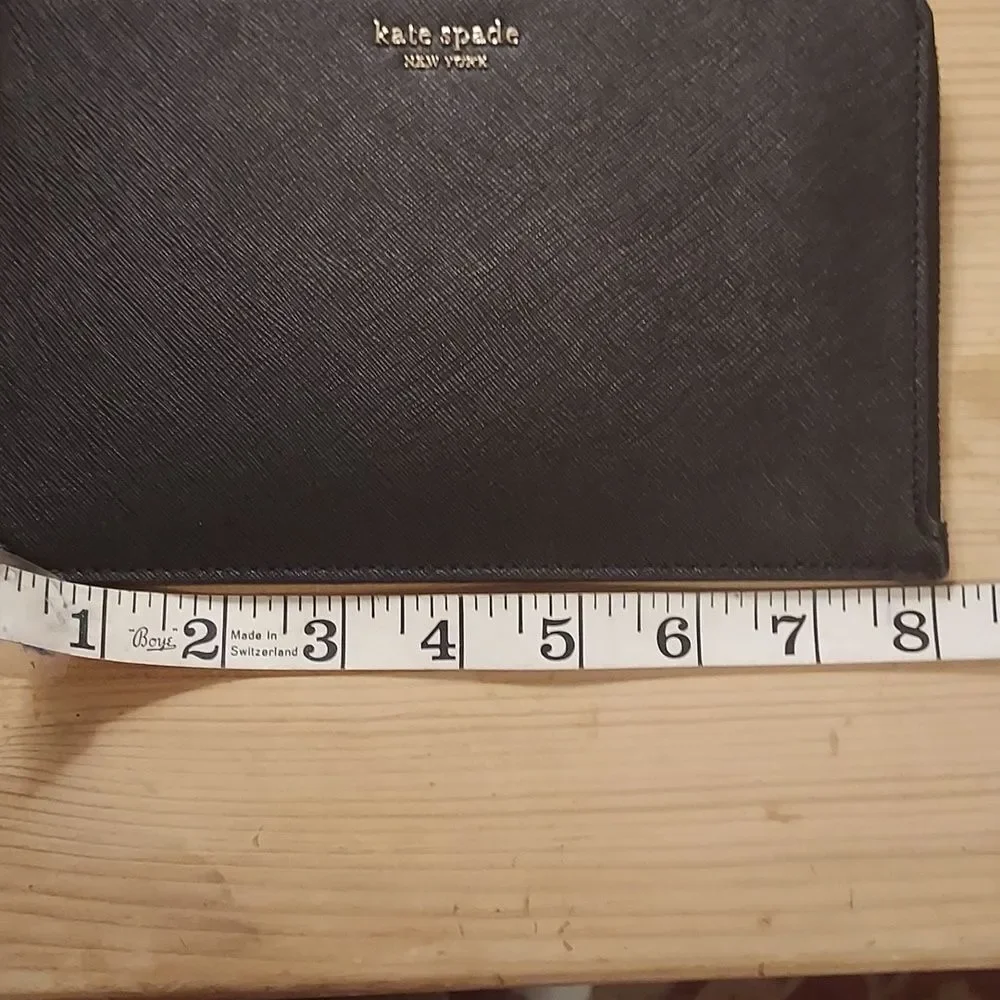 Kate Spade Black Wallet Medium Zip Wristlet Phone Wallet Cameron